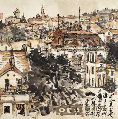 王乃壮 1998年作 青岛一景 镜心 68×67cm